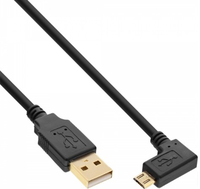 Kabel USB InLine Micro USB 2.0 USB Type A na Micro-B katowy black 1m (31710T) USB kabelis