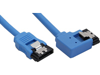  InLine Kabel SATA 6Gb/s okragly, oplywowy, lewy katowy 90 , z zatrzaskami, Cyan 0.5m (27705L) kabelis datoram