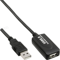 InLine USB 2.0 Aktiv-Verlangerung, Stecker A an Buchse A - 5m USB kabelis