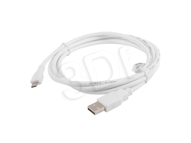 Cable USB 2.0 micro AM-MBM5P 1.8M white USB kabelis