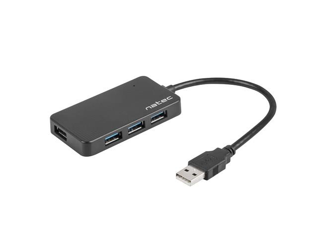Hub USB3.0 4-Port Moth black USB centrmezgli