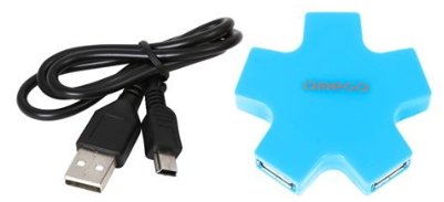 Omega OUH24SB USB Hubs 1 x 5 Sadalītājs Zils (Zvaigzne) USB centrmezgli