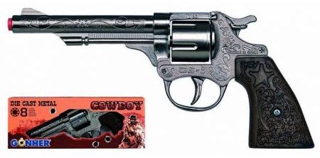 Gonher Metal cowboy revolver with 8 bullets Rotaļu ieroči