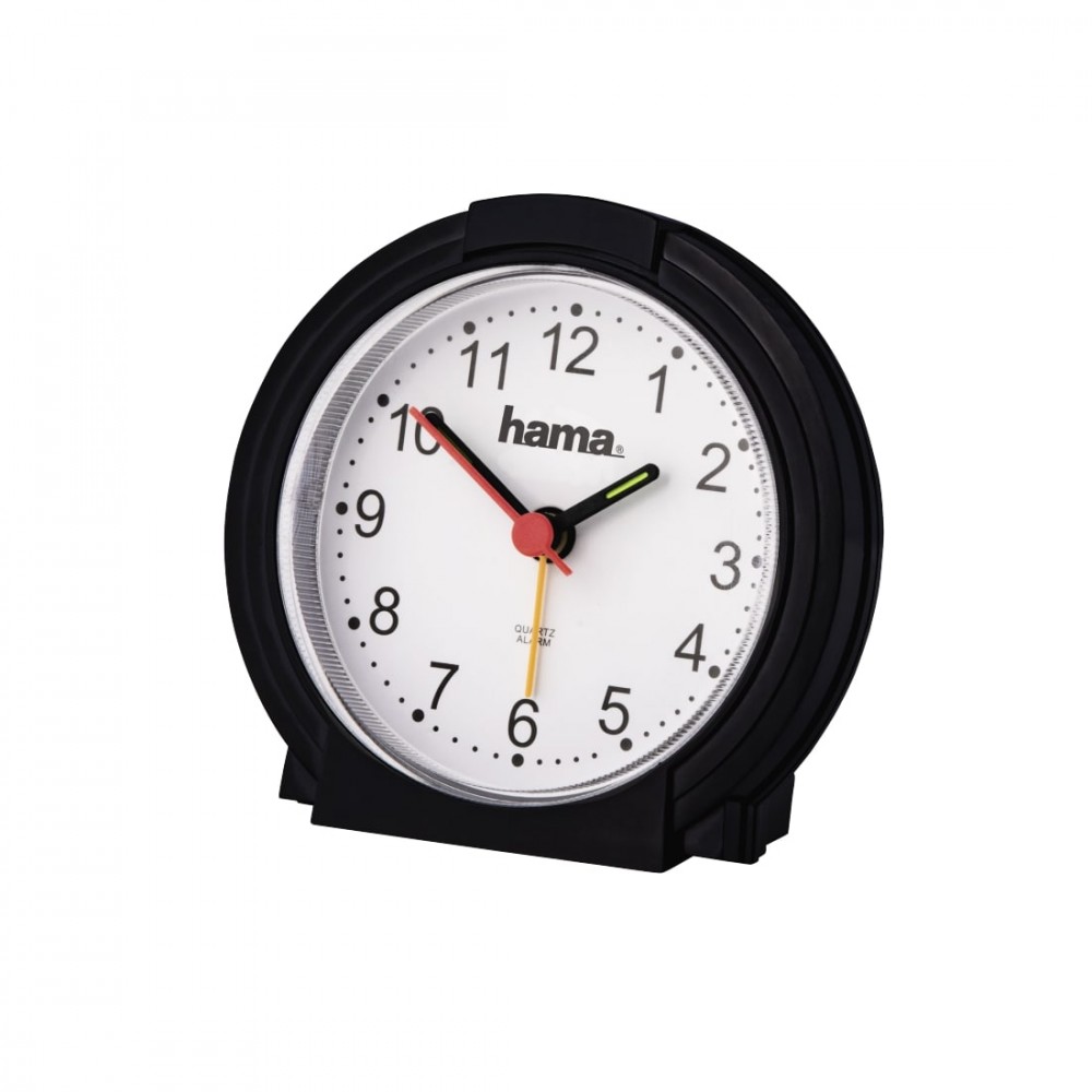 Alarm clock Classic Hama low noice black radio, radiopulksteņi