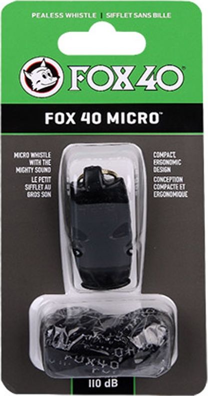 Fox40 Gwizdek Fox 40 Micro Safety 9513-0008/9122-1408 czarny 9513-0008/9122-1408 (066143090285) Sporta aksesuāri