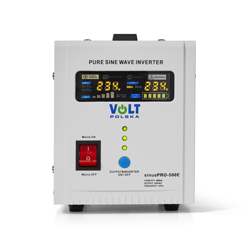 Volt converter Poland VOLT sinus converter PRO-500E 12V 500VA 5A / 10A 350W / 500W Strāvas pārveidotājs, Power Inverter