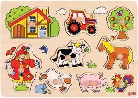 Goki Puzzle z uchwytami Farma (221592) konstruktors