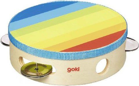 Goki Kolorowy tamburyn, zabawka muzyczna (GOKI-61920) GOKI-61920 (4013594619202)