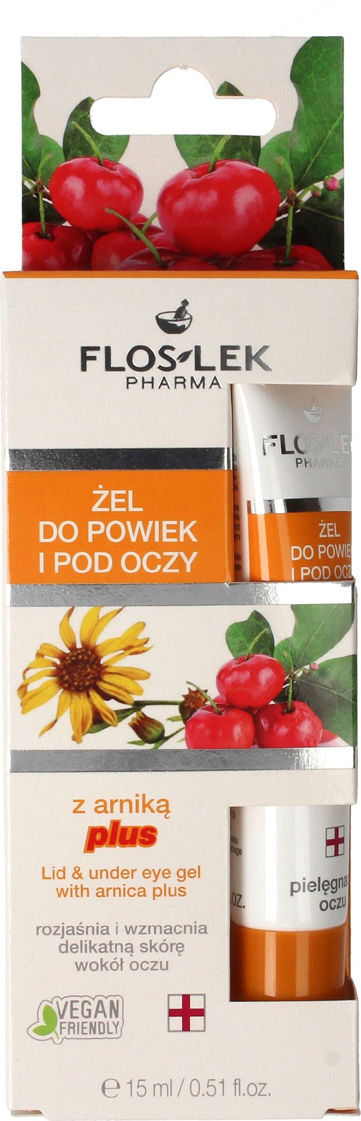 Floslek Zel pod oczy Pielegnacja oczu z Arnika Plus 15ml 147496 (5905043007496) ēnas