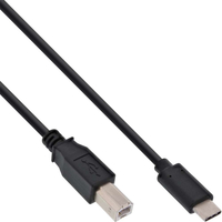 Kabel USB InLine USB C -> USB B (M/M) Black 3m (35763) kabelis, vads