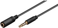 MicroConnect 3.5mm 4-pin 5m M-F Black Audio Extension Cable, kabelis video, audio