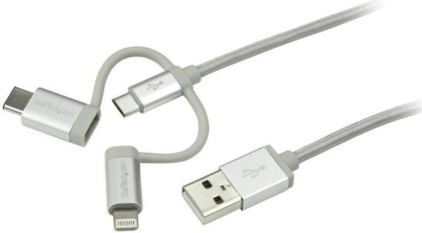 StarTech.com USB Lightning Kabel - USB-C Micro-B Laddekabel - 1m - geflochten... kabelis, vads