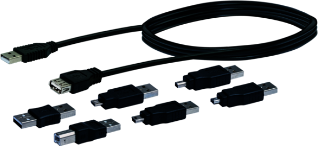 Schwaiger USB Universalanschluss Set 6 Adapter/Lange: 1,5 m kabelis, vads