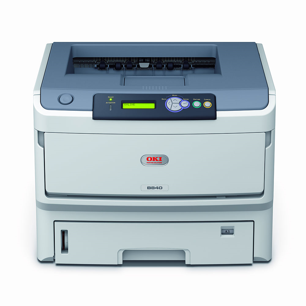 OKI B840dn Laserdrucker s/w (A3, Drucker, Duplex, Netzwerk,Parallel, USB) printeris