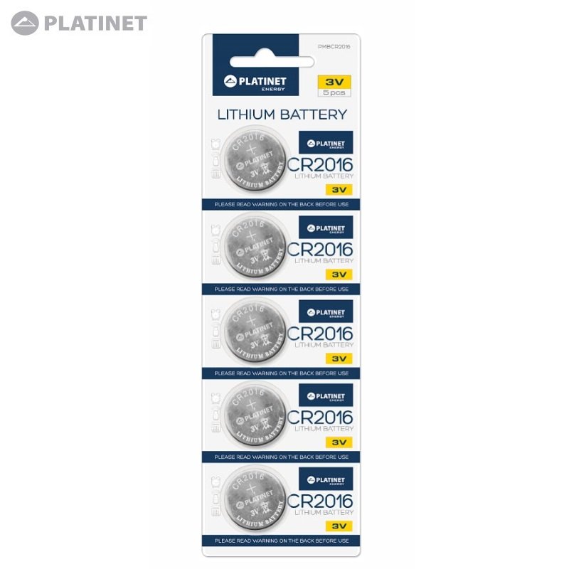 Platinet CR2016 Litija 3V Baterija (5gab. Blisters) Baterija