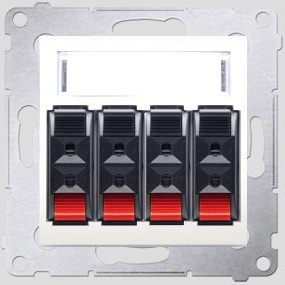 Kontakt-Simon Gniazdo glosnikowe SIMON54 poczworne kremowe - DGL34.01/41 DGL34.01/41 (5902787825713) adapteris