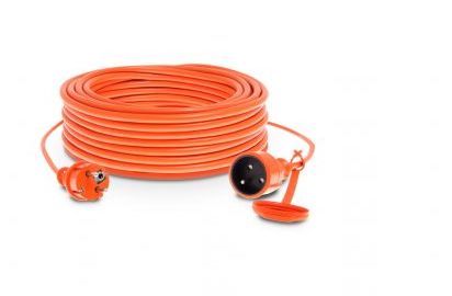 KEL Garden extension cable 1-socket with/out 20m 10A IP44 orange (W-96971) elektrības pagarinātājs