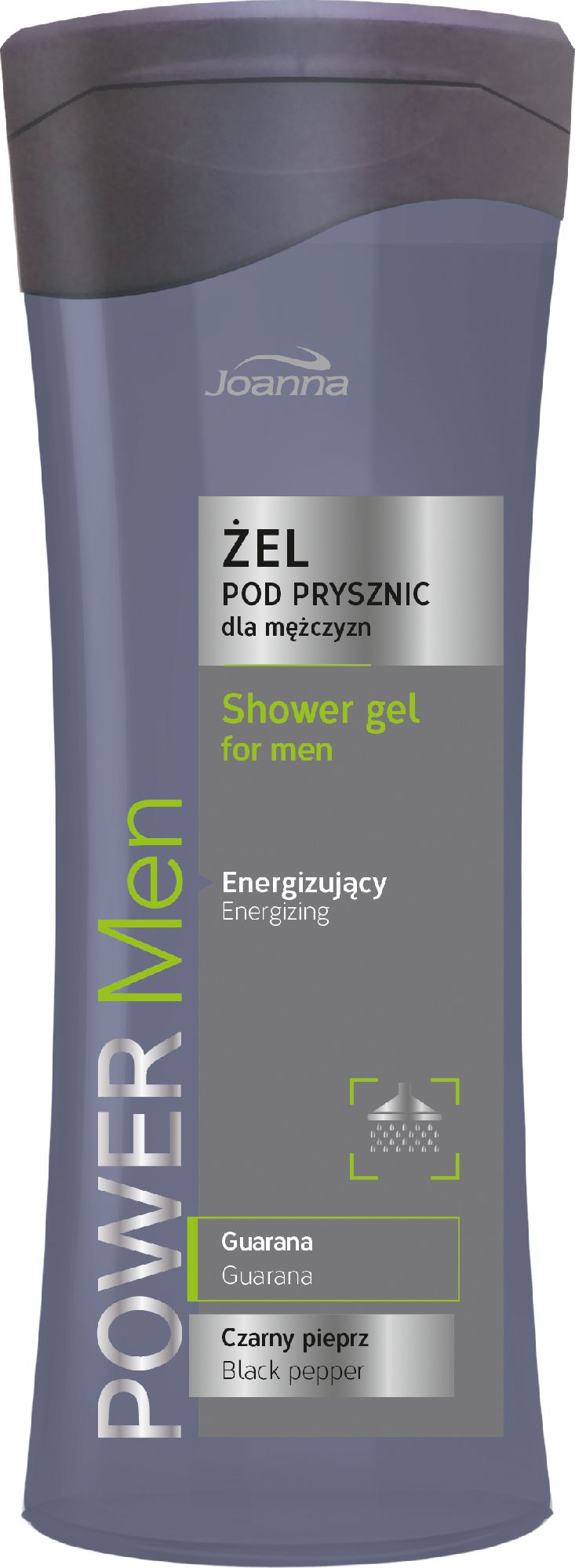 Joanna Power Men Zel pod prysznic Czarny Pieprz i Guarana 300ml 526577 (5901018016555) kosmētika ķermenim