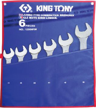 King Tony Zestaw kluczy plasko-oczkowych 34 - 50mm 6szt. (KT1296MRN) 1296MRN (4712755630772)