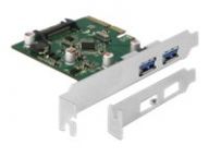 DeLOCK PCIe x4> 2x ext USB 3.1 Gen2 A USB controller aksesuārs datorkorpusiem