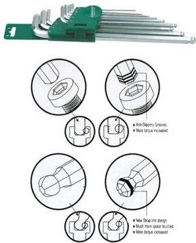 Jonnesway Set of hex keys type L 1.5-10mm with ball 9 pcs. (H06SA109S)