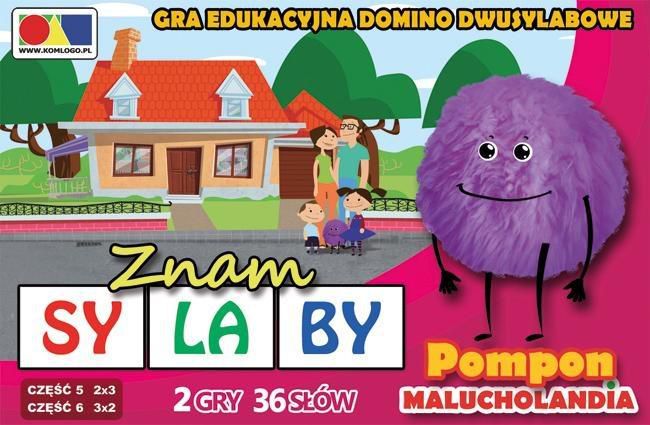 Komlogo Gra domino. Znam sylaby. Cz. 5 i 6 - zestaw Pompon 168524 (5900238482911) galda spēle