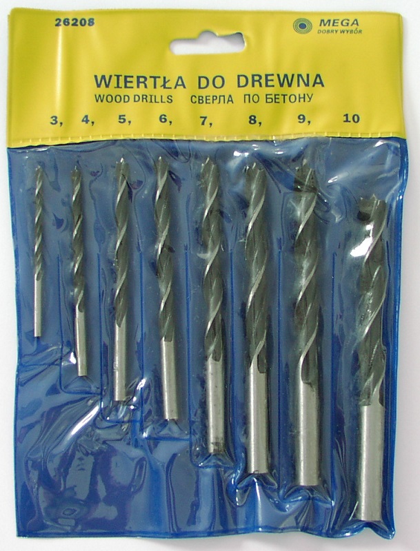 Wiertlo Mega do drewna krete walcowe 7 4 5 3 6 10 8 9mm zestaw (26208) 26208 (5903755262080)