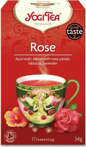 Yogi Tea YOGI TEA_Rose ajurwedyjska herbatka z roza hibiskusem i lawenda 17 saszetek 4012824402461 (4012824402461) piederumi kafijas automātiem