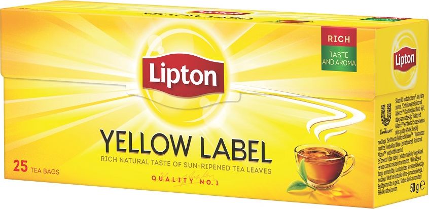 Lipton Yellow Label herbata czarna 25 torebek 77673697 (5900300550159) piederumi kafijas automātiem