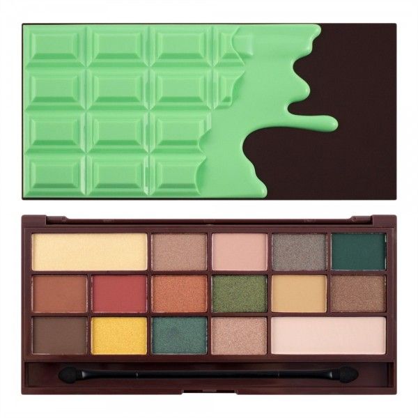 Makeup Revolution I Heart Makeup Palette Zestaw cieni do powiek Chocolate Mint 22g (16 kolorow) 738518 (5057566008518) ēnas