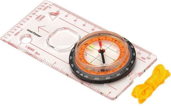 Meteor Compass With Ruler shield orange 12 cm (71021) Sporta aksesuāri