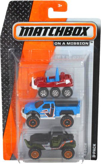 Matchbox Mb 3-Pack Toy Vehicles, Suitable for children aged 3 and above. Each 1:64 scale vehicle is highly detailed with authentic decos and bērnu rotaļlieta