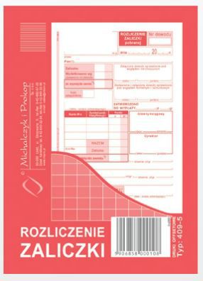 Michalczyk & Prokop Rozliczenie zaliczki A6 40 kartek (409-5) 409-5 (5906858000108)  rezerves daļas un aksesuāri printeriem