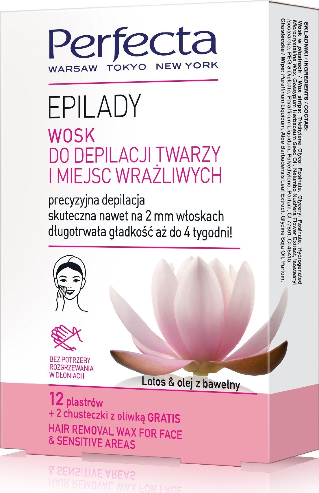 Perfecta Epilady Wosk do depilacji twarzy i miejsc wrazliwych 1op. (12 plastrow) 077839 (5900525057839) kosmētika ķermenim