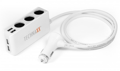 Technaxx TE-11 Set 4-Port USB & 3-Socket Car Charger iekārtas lādētājs