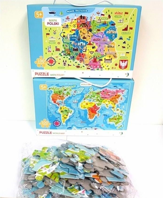 Pierot Puzzle Mapa swiata + Mapa Polski 330148 (4820198240240) puzle, puzzle