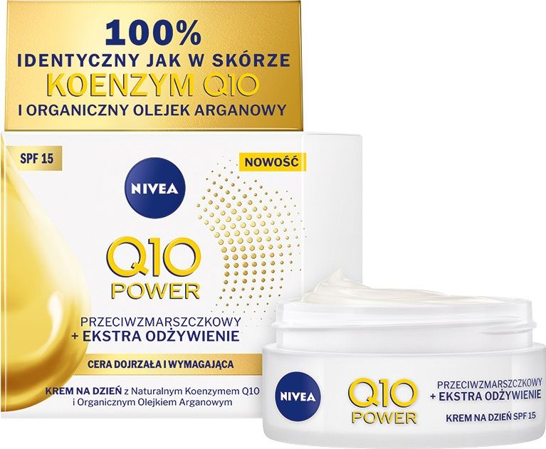 Nivea Krem do twarzy Q10 Power SPF15 przeciwzmarszczkowy 50ml 0184976 (9005800319223) kosmētika ķermenim