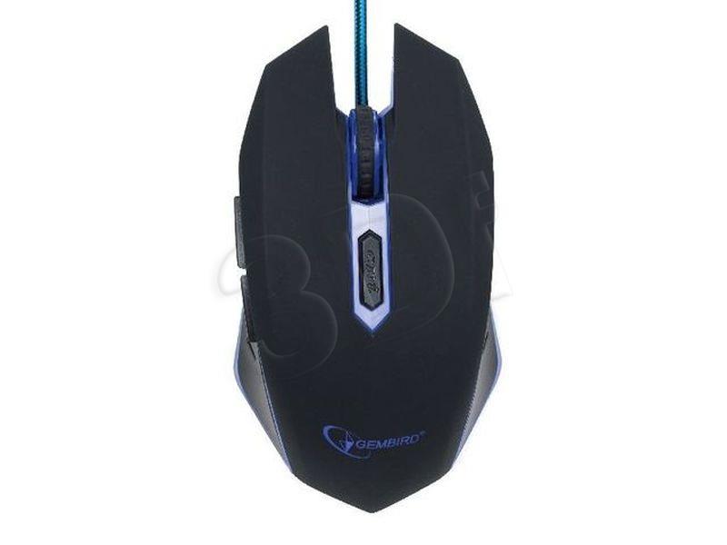 Gembird gaming optical mouse 2400 DPI, 6-button, USB, black with blue backlight Datora pele