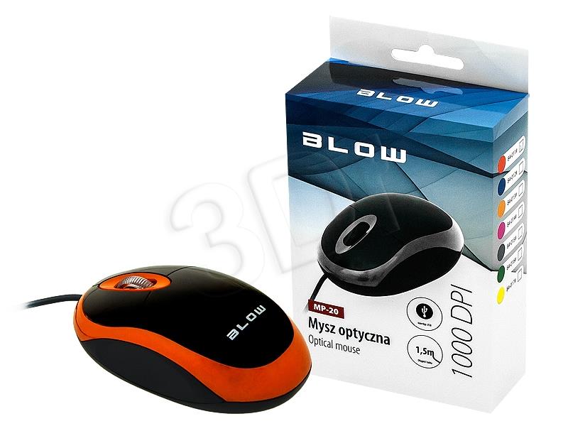 BLOW Optical mouse MP-20 USB orange Datora pele