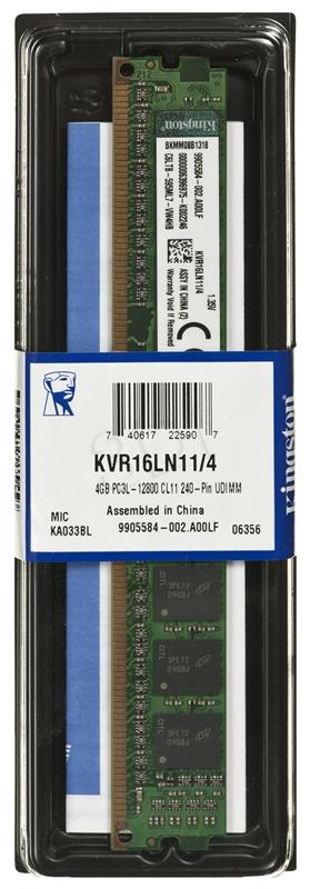 KINGSTON 4GB 1600MHz DDR3L Non-ECC CL11 operatīvā atmiņa