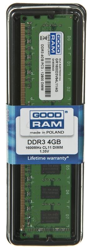 GOODRAM 8GB DDR3 1600MHz DIMM CL11 1.35V operatīvā atmiņa