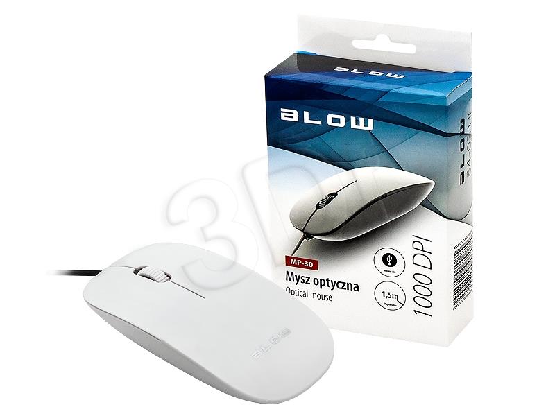 BLOW Optical mouse MP-30 USB white Datora pele
