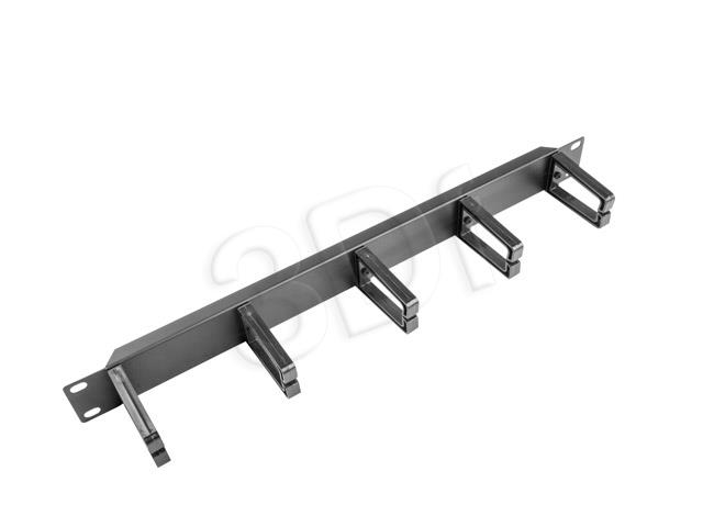 19'' Cable Management    Panel 1U type B black kabelis, vads