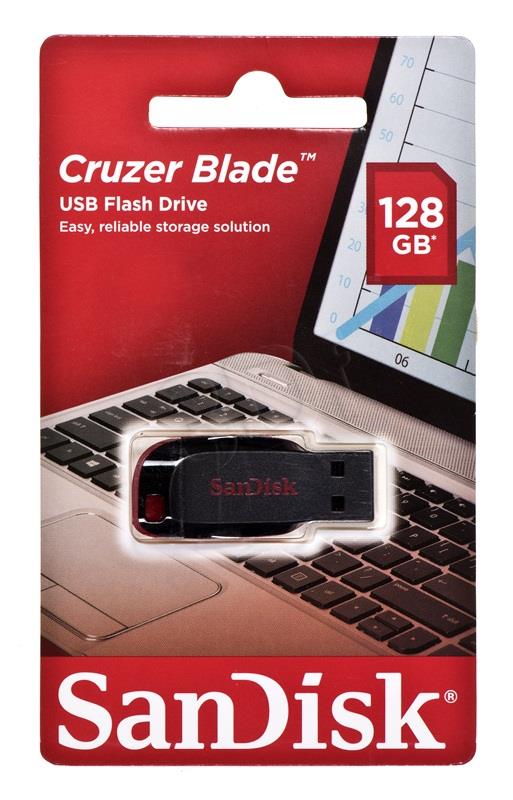 SanDisk Cruzer Blade 128 GB USB-Stick USB 2.0 USB Flash atmiņa
