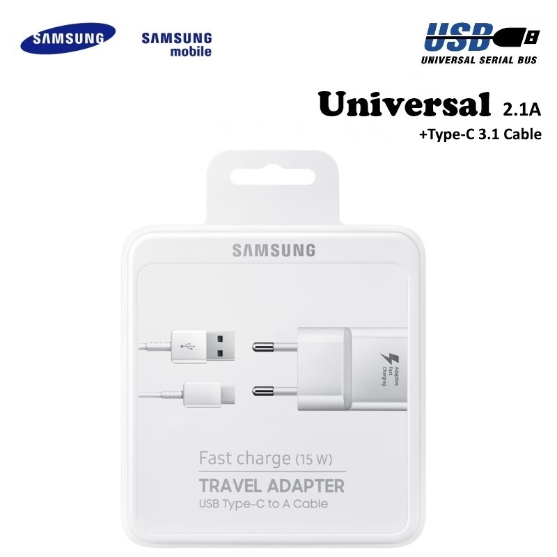 Samsung travel adapter  White  USB Type-C cable aksesuārs mobilajiem telefoniem