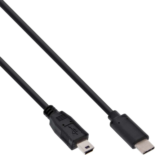 Kabel USB InLine USB C -> Mini USB (M/M) Black 5m (35755) USB kabelis