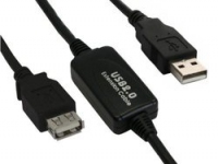 Kabel USB InLine USB A/A, 3m, Black (34603B) USB kabelis