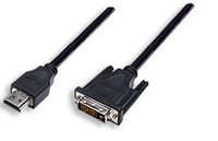 Manhattan HDMI Cable, HDMI Male to DVI-D 24+1 Male, Dual Link, Black, 1,8m adapteris
