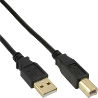 Kabel USB InLine USB A -> USB B (M/M) Black 0.5m (34505S) USB kabelis