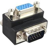InLine - VGA Adapter - HD-15 (W) - HD-15 (M) - Thumbscrews, 90 Degree Connection - Black (37248I)
